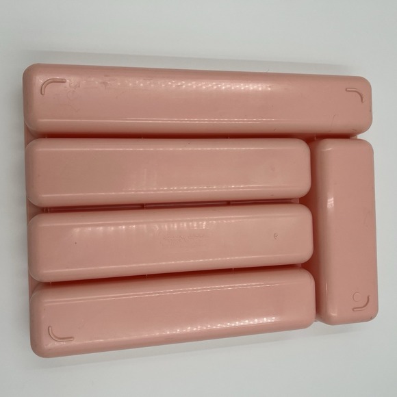 Vintage Lustro-ware Plastic Cutlery 5 drawer Kitchen organizer dusty Pink Retro - Picture 2 of 12
